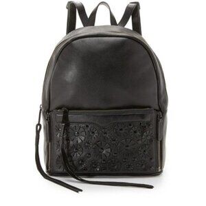 Rebecca Minkoff Women's Lola Leather Backpack With Detachable Bag Purse Black
